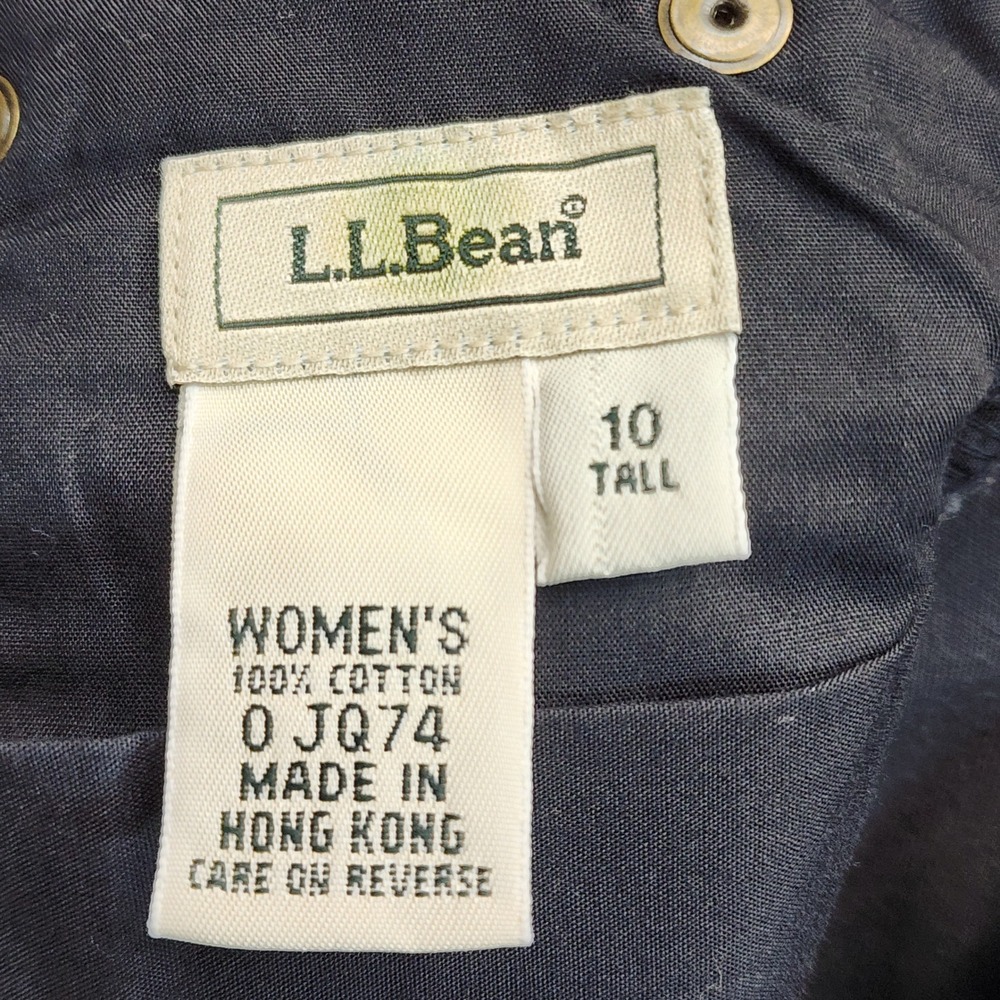 L.L.Bean Vintage Women's High Waist 90s Mom Tapered Black Chino Pants 10 Tall - Picture 7 of 8
